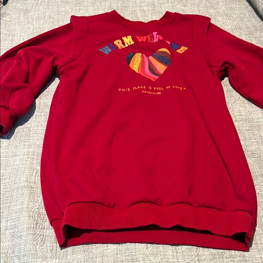 Farm Rio Red Sweatshirt Dress